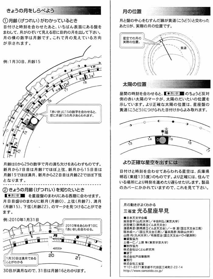 三省堂 光る星座早見』 ご利用の手引き - SANSEIDO Co.,Ltd.