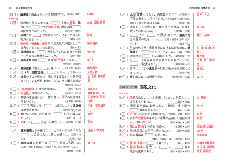 日本史プリント1 日本史の そのまま出るパターン一問一答［三訂版］（サンプルページ